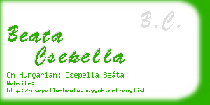 beata csepella business card